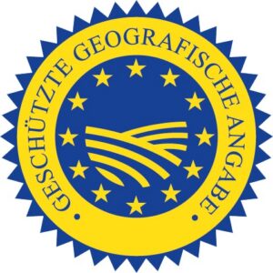 Aufkleber geschützte geografische Angabe Deutsch